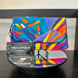 Vintage Ted Lapidus Paris Colorful Abstract Y2K Clutch Cosmetics Bag